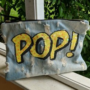 Sequin Pop Denim Clutch Retro